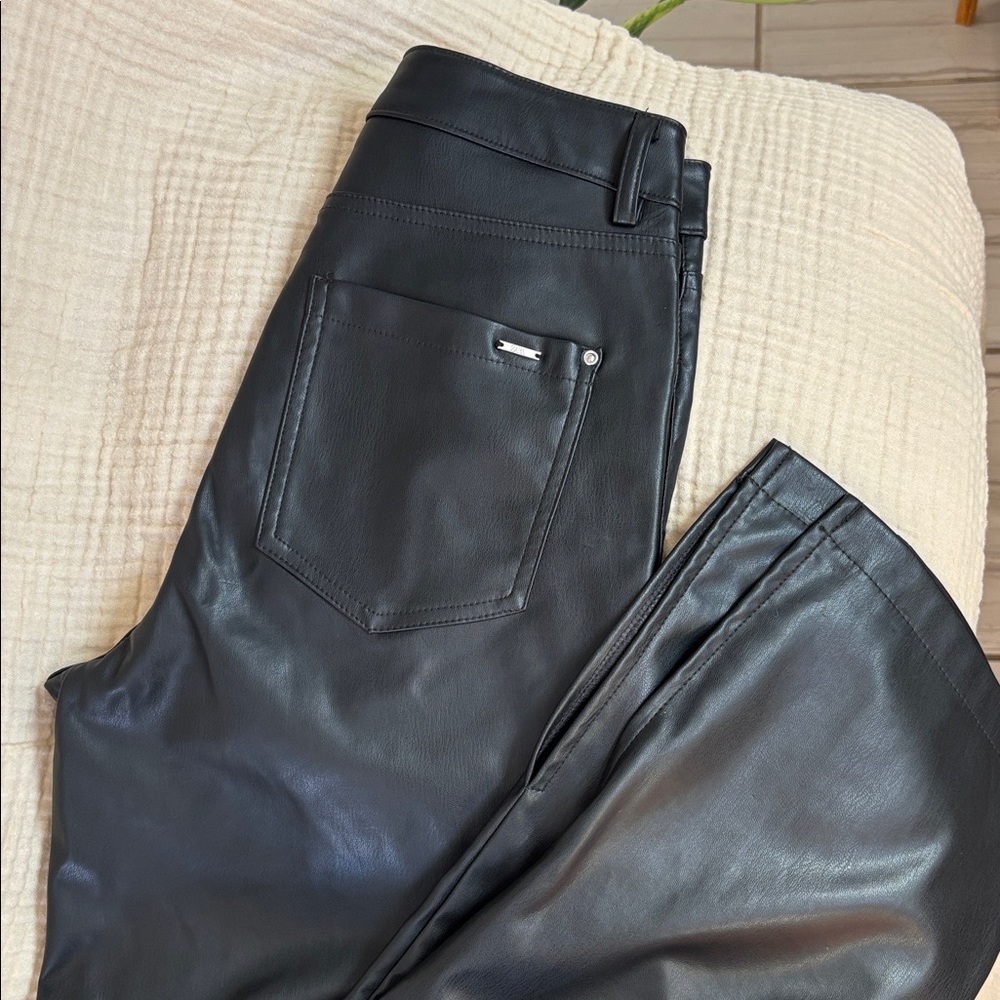 Zara Black Faux Leather Pants